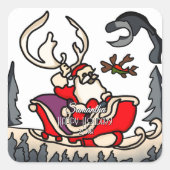 サンタ素朴インサンタとランタン スクエアシール (正面)