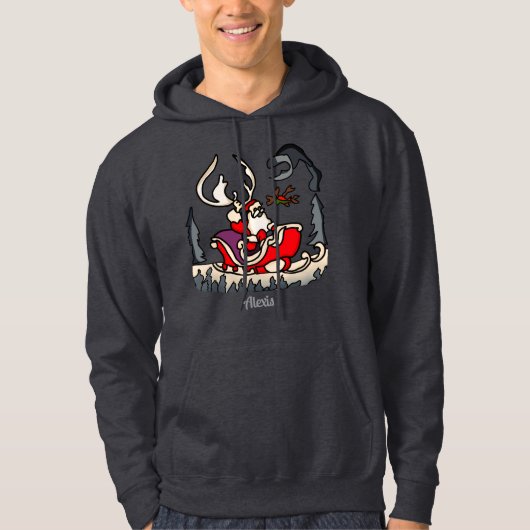 サンタ素朴インサンタとランタン パーカ (正面)