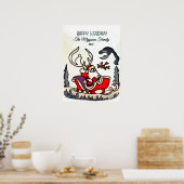 サンタ素朴インサンタとランタン ポスター (キッチン)