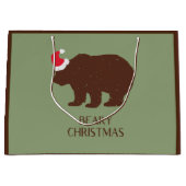 サンタ素朴ベアーフォレストキャビン大抱き枕 ラージペーパーバッグ (正面)