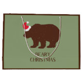 サンタ素朴ベアーフォレストキャビン大抱き枕 ラージペーパーバッグ (裏面)