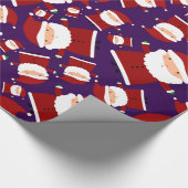 サンタ紫色のパターン ラッピングペーパー (角)