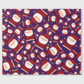 サンタ紫色のパターン ラッピングペーパー (フラット)