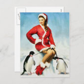 サンタ絵画の シーズンポストカード (正面/裏面)