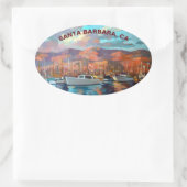 サンタ絵画バーバラマリーナ 楕円形シール (バッグ)