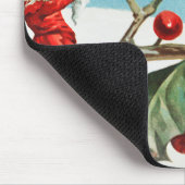 サンタ絵画格言のホリーベリー マウスパッド (コーナー)