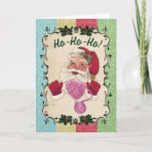 サンタ編み物の針クリスマス手作りのギフト シーズンカード (正面)