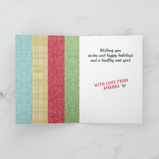 サンタ編み物の針クリスマス手作りのギフト シーズンカード (内部)