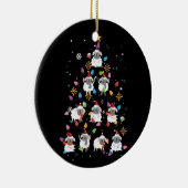 サンタ羊クリスマスツリーが羊のクリスマスを点灯 セラミックオーナメント (右)