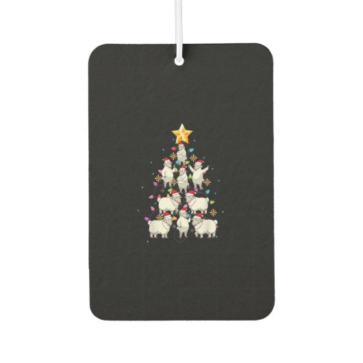 サンタ羊クリスマスツリー灯おもしろい羊の贈り物 カーエアーフレッシュナー (正面)