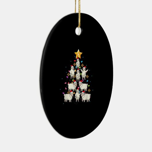 サンタ羊クリスマスツリー灯おもしろい羊の贈り物 セラミックオーナメント (右)