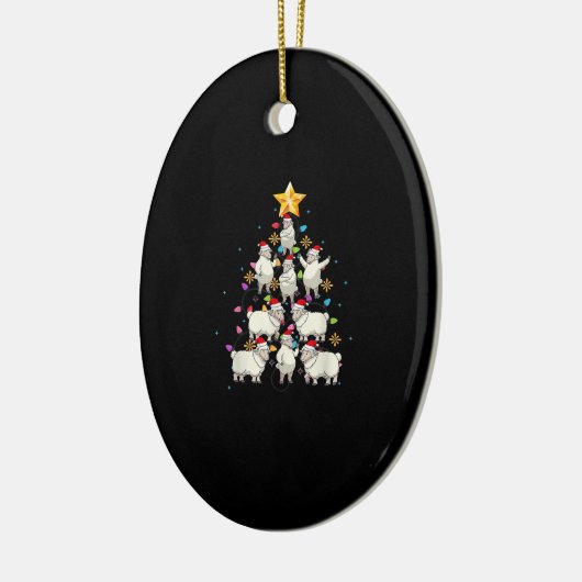 サンタ羊クリスマスツリー灯おもしろい羊の贈り物 セラミックオーナメント (左)