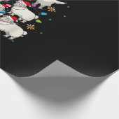 サンタ羊クリスマスツリー灯おもしろい羊の贈り物 ラッピングペーパー (角)