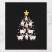 サンタ羊クリスマスツリー灯おもしろい羊の贈り物 ワインラベル (シングルラベル)