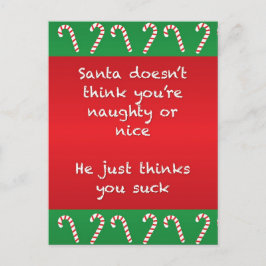 サンタ考えユース吸マおもしろいスはがき シーズンポストカード