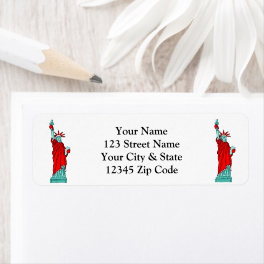 サンタ自由の像のクリスマスカスタムの住所 ラベル (インサイチュ)