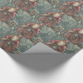 サンタ船ボートスノーストームホリー航海の ラッピングペーパー (角)