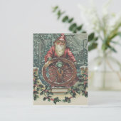 サンタ船ボートスノーストームホリー シーズンポストカード (スタンド正面)