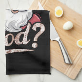 サンタ良い?キッズクリスマスおもしろいクリスマス キッチンタオル (四つ折り)