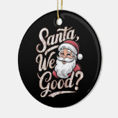 サンタ良い？キッズクリスマスおもしろいクリスマス セラミックオーナメント (左)