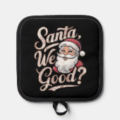 サンタ良い？キッズクリスマスおもしろいクリスマス 鍋敷き (正面)