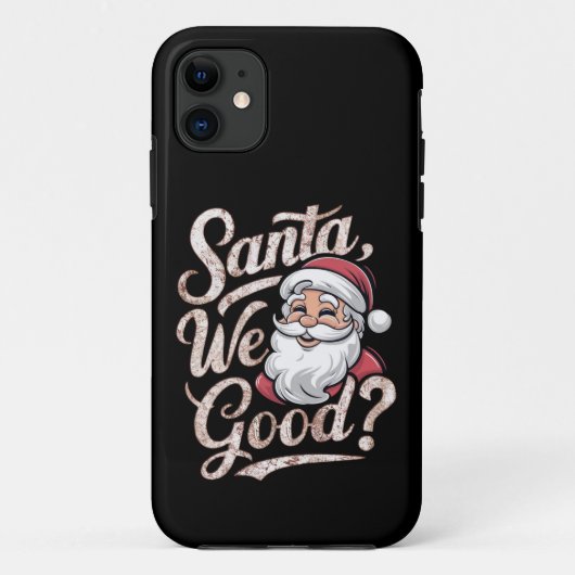 サンタ良い？キッズクリスマスおもしろいクリスマス Case-Mate iPhoneケース (裏面)