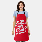 サンタ良い?彼女への彼へのクリスマスプレゼント エプロン (着用した状態)