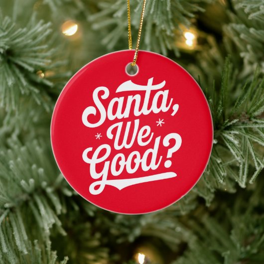 サンタ良い？彼女への彼へのクリスマスプレゼント セラミックオーナメント (ツリー)