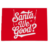 サンタ良い？彼女への彼へのクリスマスプレゼント ラージペーパーバッグ (正面)