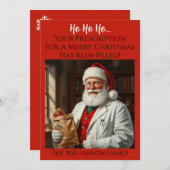 サンタ薬剤師クリスマスカード Rx ホリデーグリーティング 招待状 (正面/裏面)