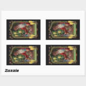 サンタ表現ステッカーの向き 長方形シール (シート)