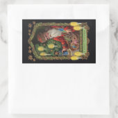 サンタ表現ステッカーの向き 長方形シール (バッグ)