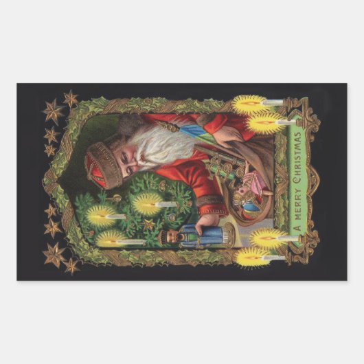 サンタ表現ステッカーの向き 長方形シール (正面)