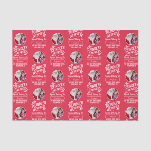 サンタ表現フォトクリスマスレッドからのトナカイ 薄葉紙 (正面)