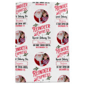 サンタ表現ン名写真クリスマスからのトナカイ ミディアムペーパーバッグ (正面)