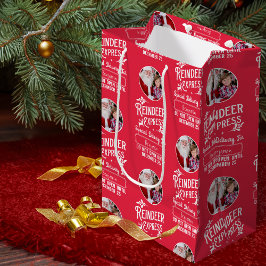サンタ表現ン名写真クリスマスからのトナカイ ミディアムペーパーバッグ