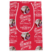 サンタ表現ン名写真クリスマスからのトナカイ ミディアムペーパーバッグ (正面)