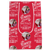 サンタ表現ン名写真クリスマスからのトナカイ ミディアムペーパーバッグ (裏面)