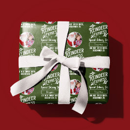 サンタ表現ン名写真クリスマスからのトナカイ ラッピングペーパー