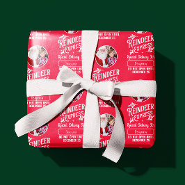 サンタ表現ン名写真クリスマスからのトナカイ ラッピングペーパー