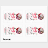 サンタ表現ン名写真クリスマスからのトナカイ 長方形シール (シート)