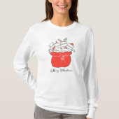 サンタ袋に入ったクリスマス猫たち |休日 Tシャツ (正面)