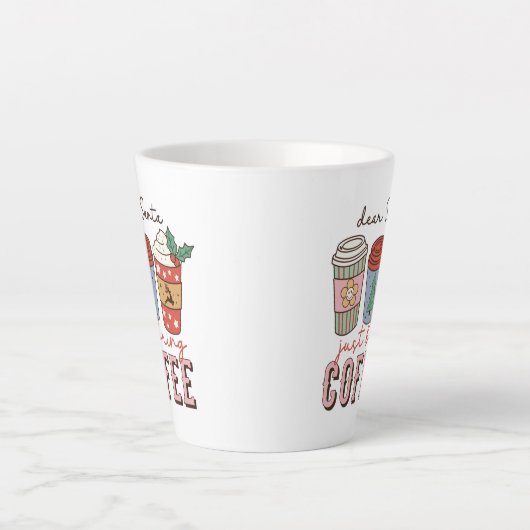 サンタ親愛がコーヒーのクリスマスを持ってくる カフェラテマグ (正面)