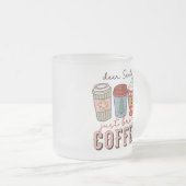 サンタ親愛がコーヒーのクリスマスを持ってくる フロストグラスマグカップ (正面右)