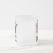 サンタ親愛がコーヒーのクリスマスを持ってくる フロストグラスマグカップ (中央)