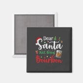 サンタ親愛がバーボンのクリスマス酒を持ってくる マグネット (正面/裏面)