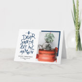 サンタ親愛がブルーペットのメリークリスマスを説明しよう シーズンカード (正面)