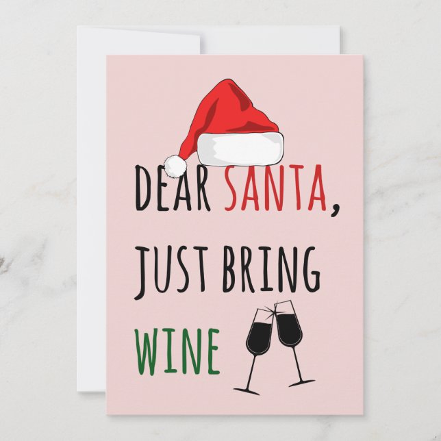 サンタ親愛がワインのクリスマスをおもしろい持ち込む (正面)