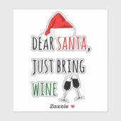 サンタ親愛がワインのクリスマスをおもしろい持ち込む シール (シート)