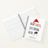 サンタ親愛がワインのクリスマスをおもしろい持ち込む ノートブック (内部)